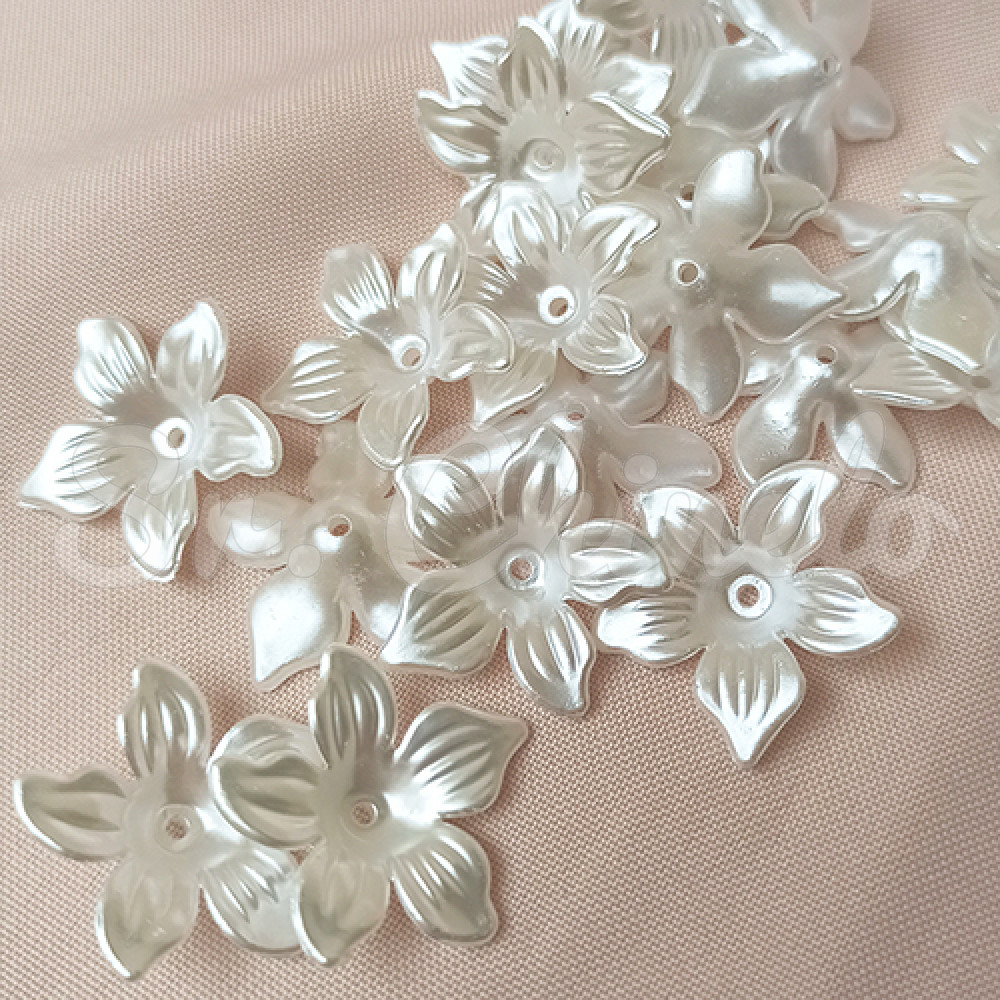 Flor ABS, 30mm, Branco