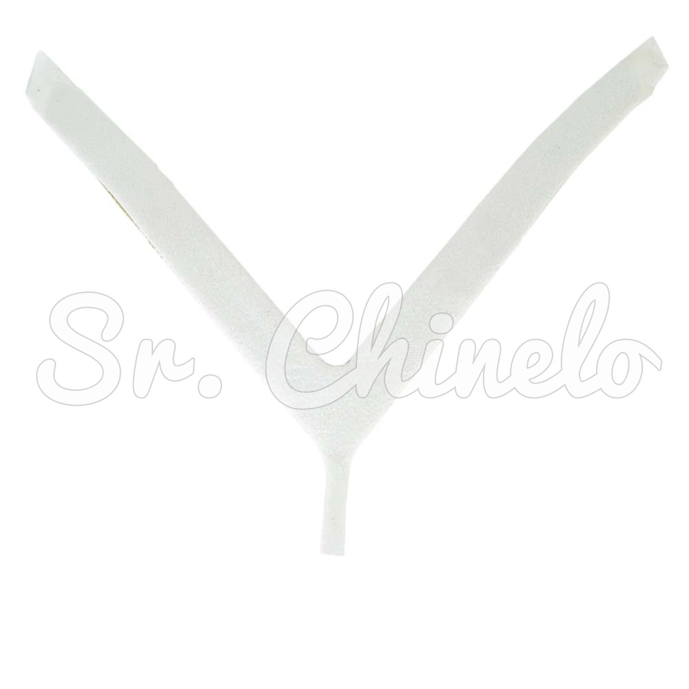 Cabedal Paulina, Tecido com Strass, Formato em V, Pronto para Aplicação em Solas, Branco/Furtacor
