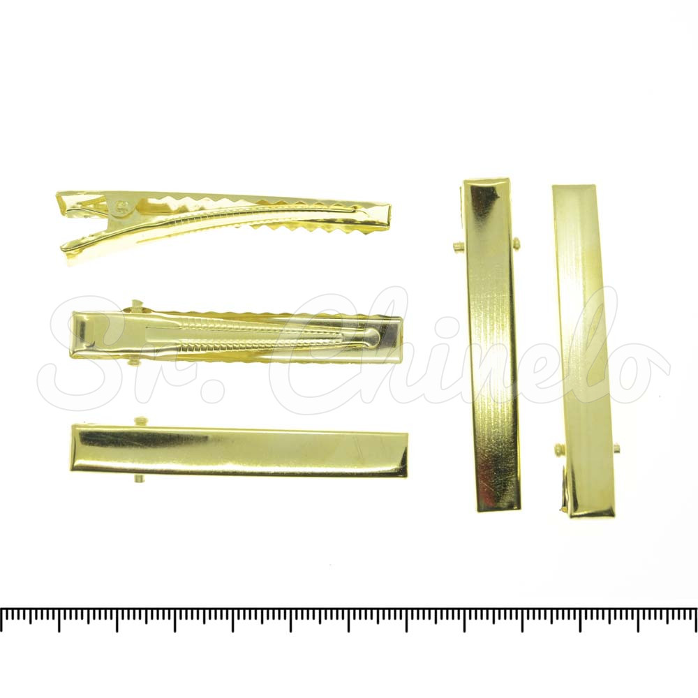Presilha Bico de Pato Quadrado, 55mm, Ouro