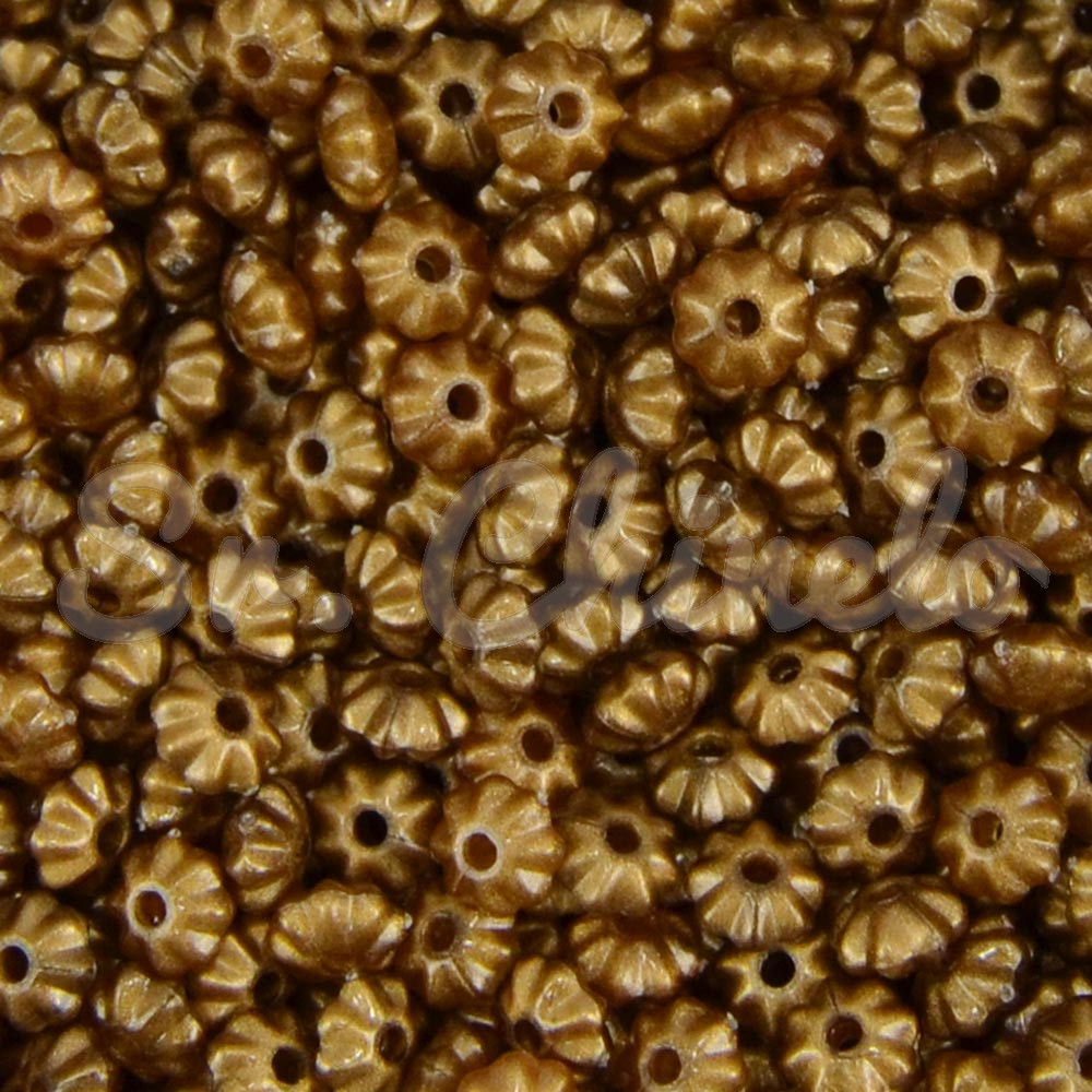 Pitanga de Acrílico, 06mm, Marrom Dourado
