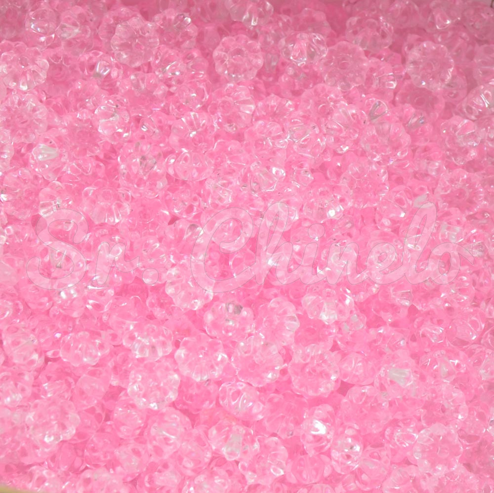 Pitanga de Acrílico, 06mm, Rosa Claro Transparente