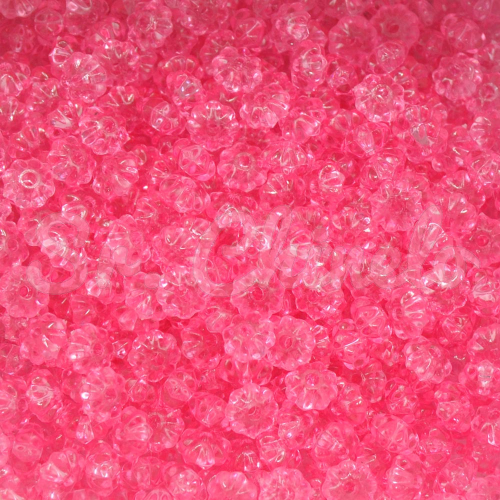 Pitanga de Acrílico, 06mm, Rosa Framboesa Transparente