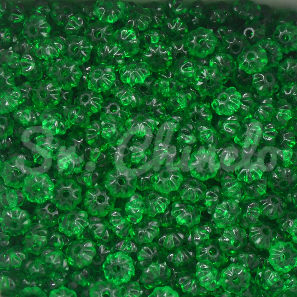 Pitanga de Acrílico, 06mm, Verde Folha Transparente
