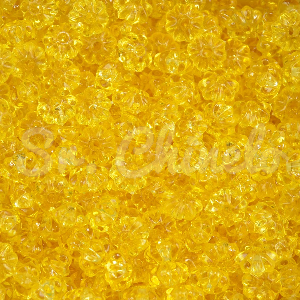 Pitanga de Acrílico, 08mm, Amarelo Ouro Transparente