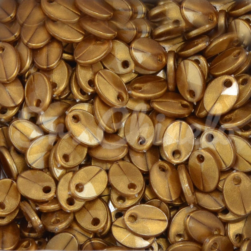 Mini Lentilha de Acrílico, 08mm, Marrom Dourado