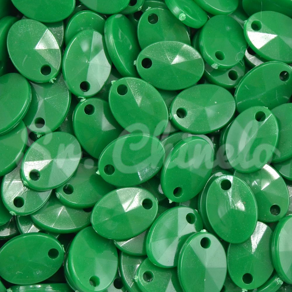 Lentilha de Acrílico, 12mm, Verde Folha