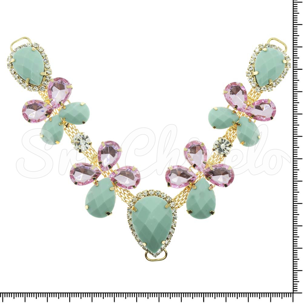 Cabedal Melissa, Passante, Verde Tiffany Fosco/Rosa Claro
