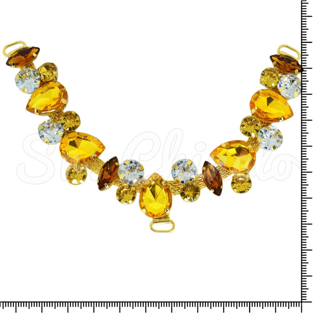 Cabedal Manu, Passante, Dourado/Marrom/Cristal