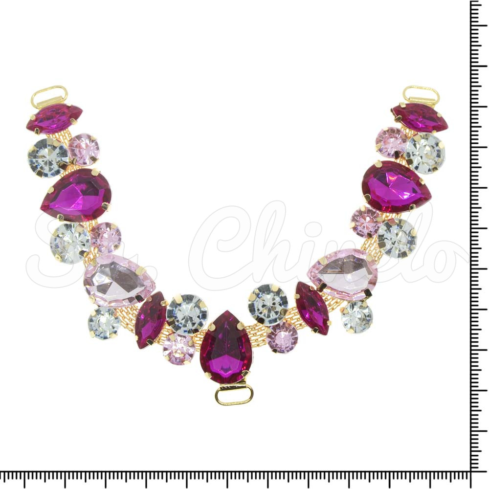 Cabedal Manu, Passante, Rosa Pink/Rosa Claro/Cristal