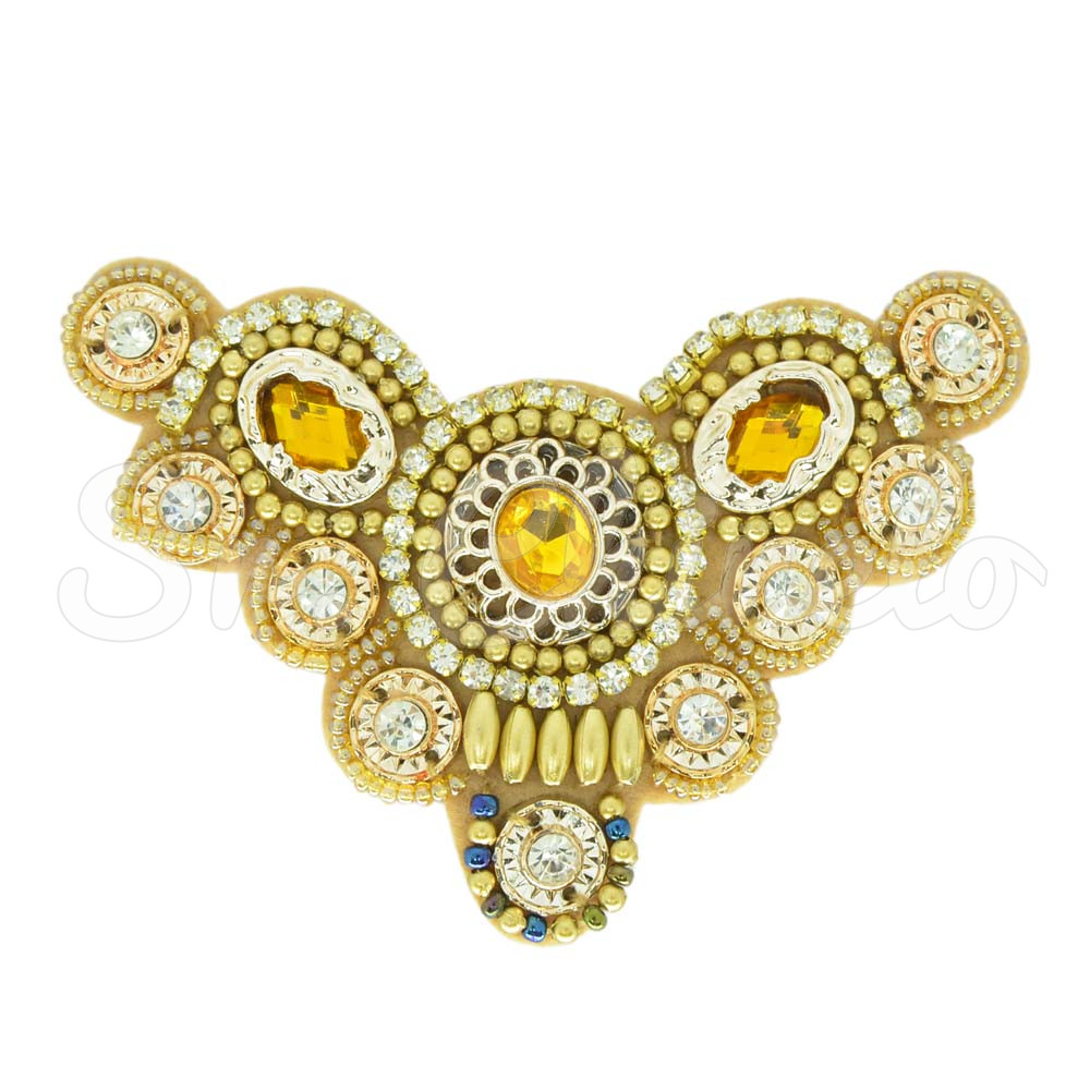Cabedal Tigre, Tecido, Bege/Dourado