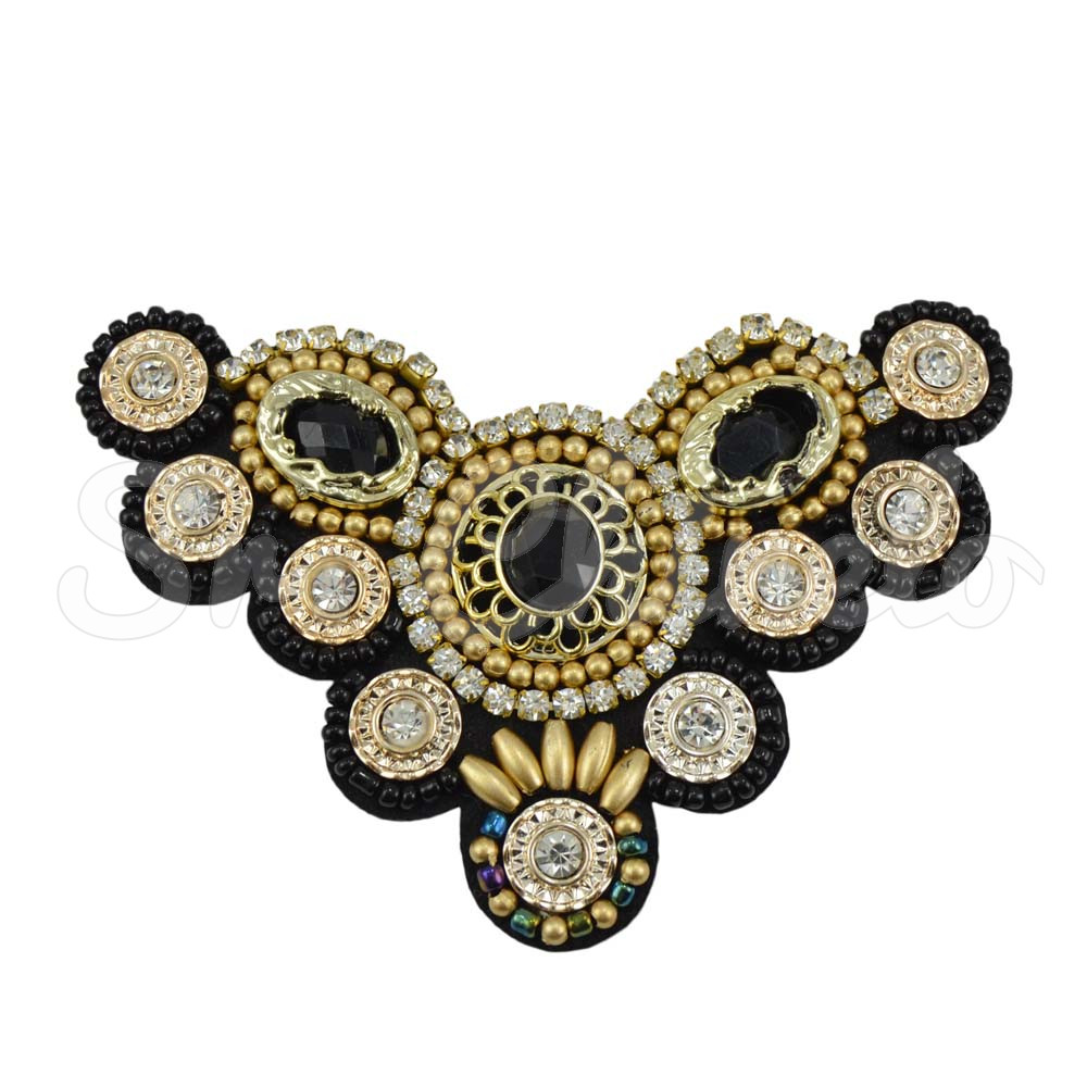 Cabedal Tigre, Tecido, Preto/Dourado