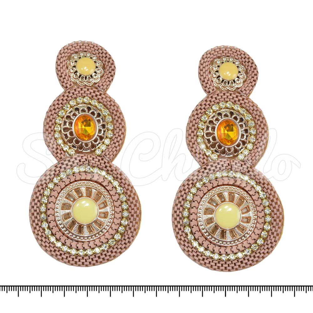 Cabedal Isabela, Tecido, Mandala, Bege