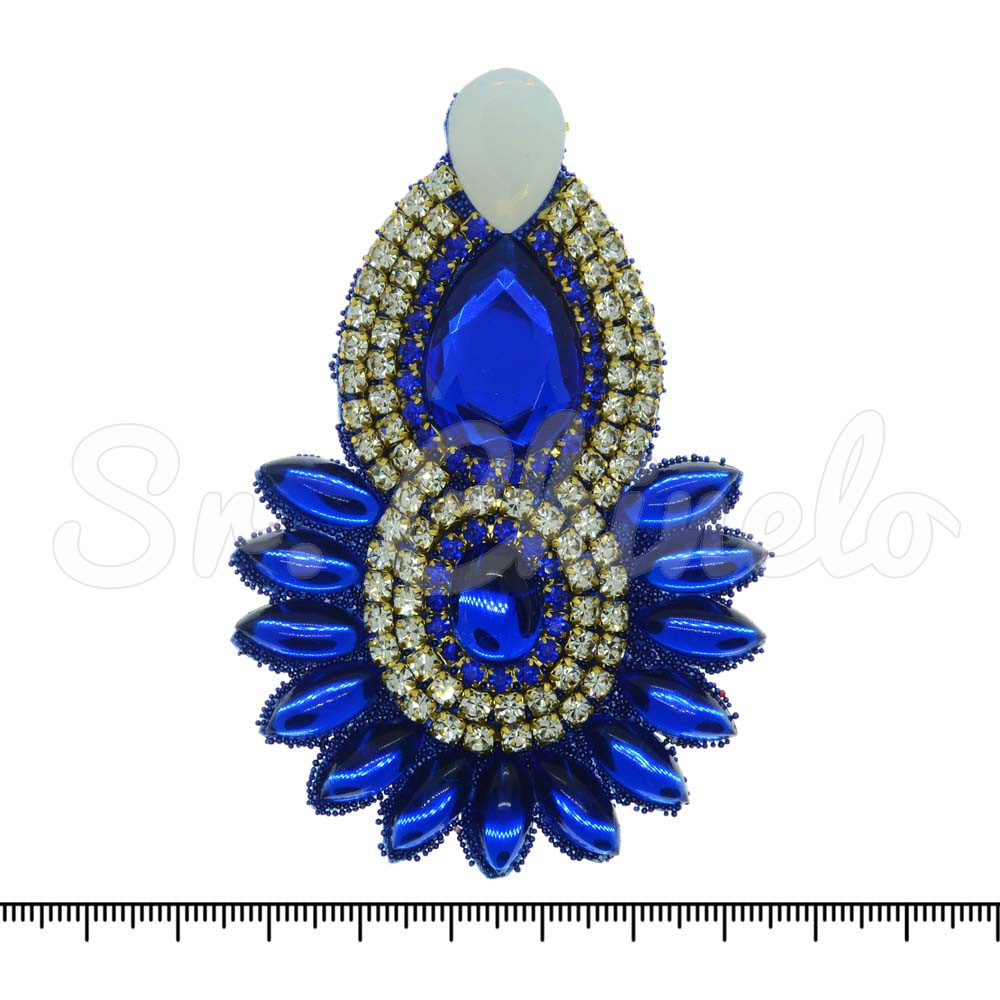 Cabedal Thaynara, Tecido, Cocar, Azul Royal