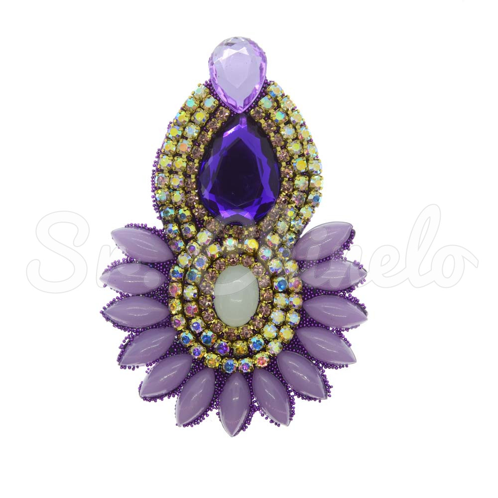 Cabedal Thaynara, Tecido, Cocar, Roxo