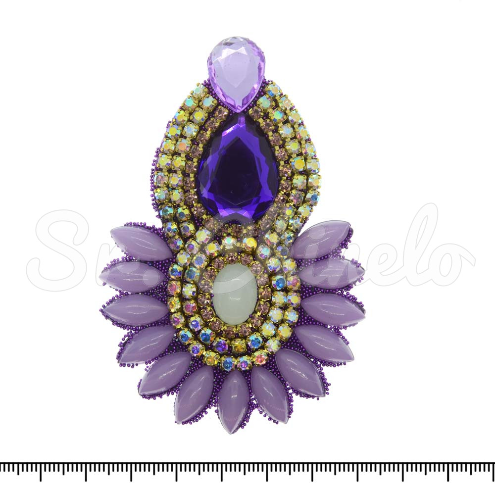 Cabedal Thaynara, Tecido, Cocar, Roxo
