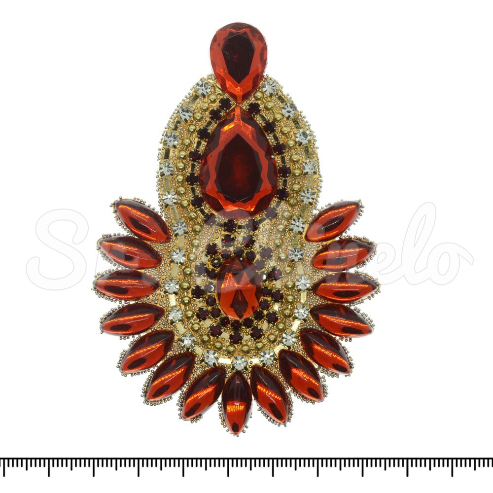 Cabedal Thaynara, Tecido, Cocar, Vermelho
