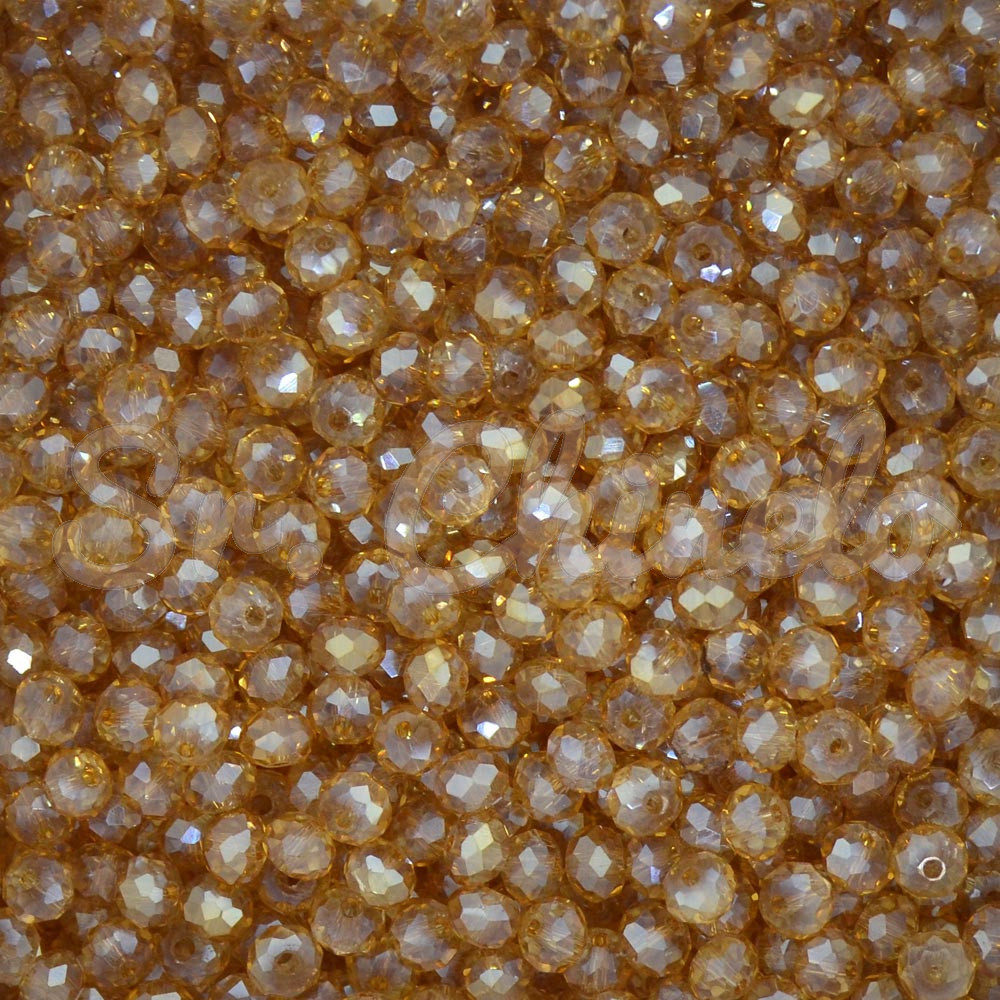 Cristal de Vidro, Rondel, 04mm, Colorado Transparente