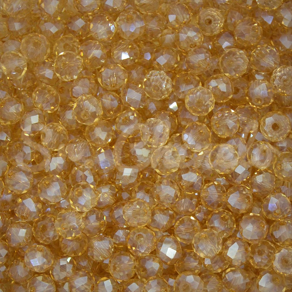 Cristal de Vidro, Rondel, 06mm, Colorado Transparente
