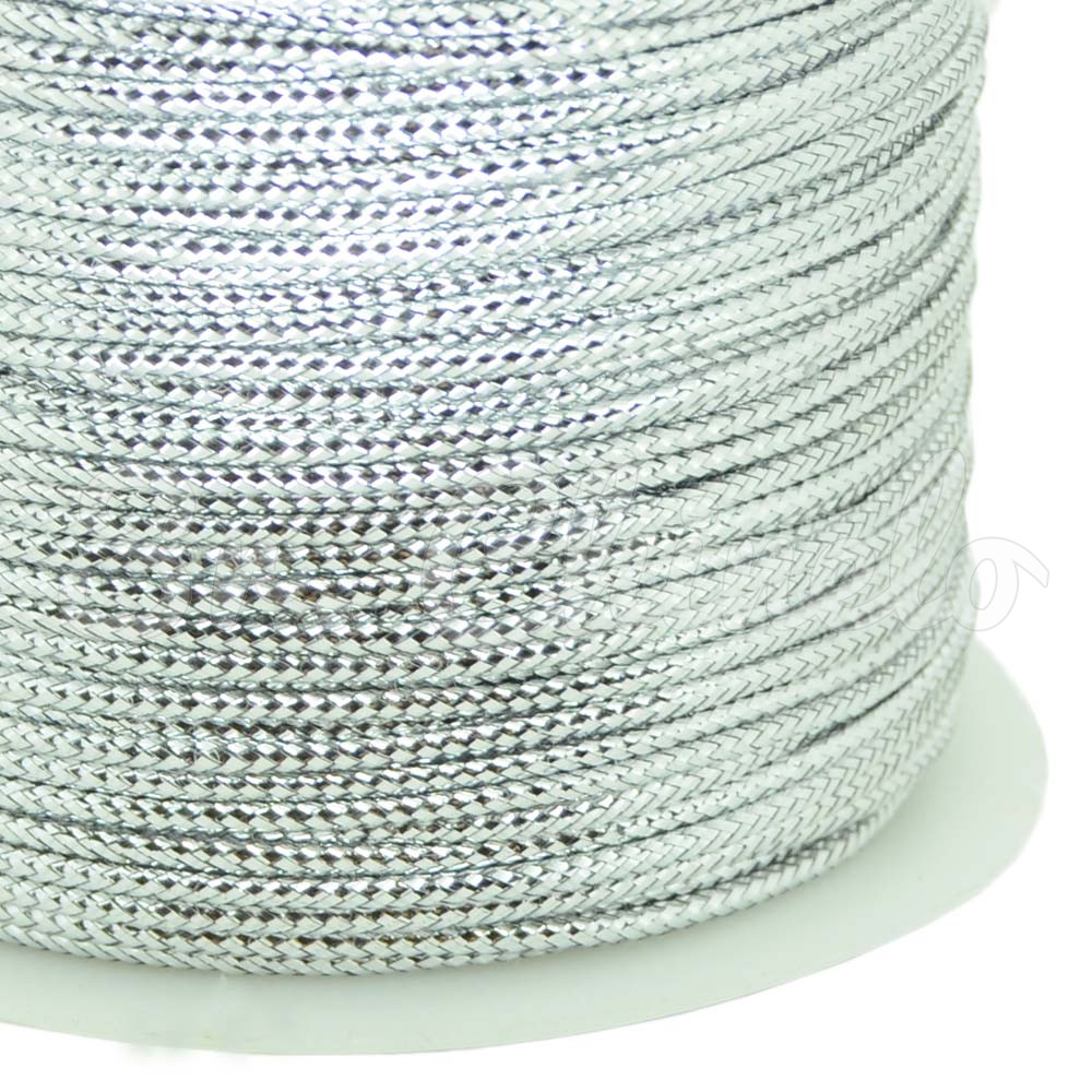 Cordão de Lurex, 1mm, Prateado
