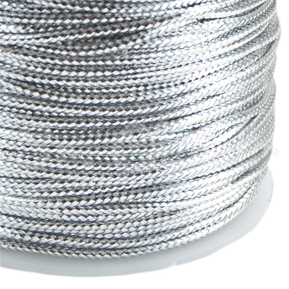 Cordão de Lurex, 1.5mm, Prateado