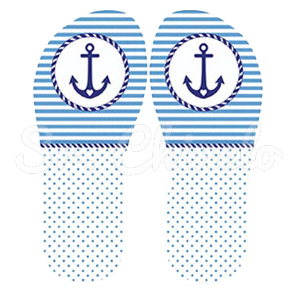 Lonita Sublimada, Âncora, Branco/Azul