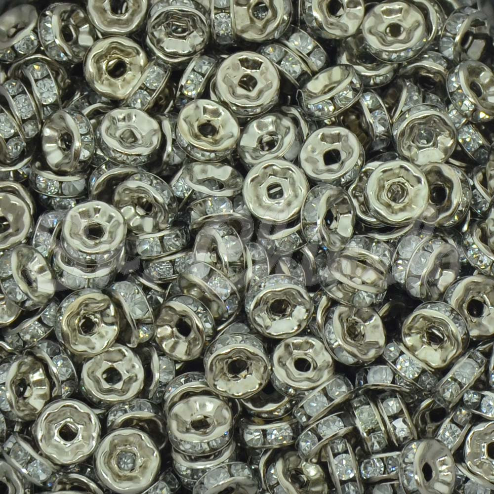 Entremeio Circular, 08mm, Prata, Cristal