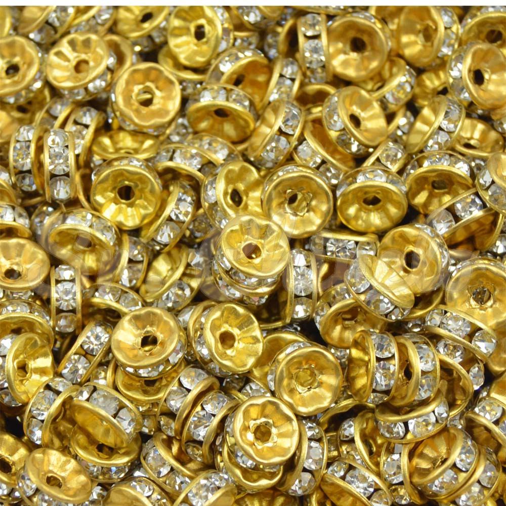 Entremeio Circular, 08mm, Ouro, Cristal
