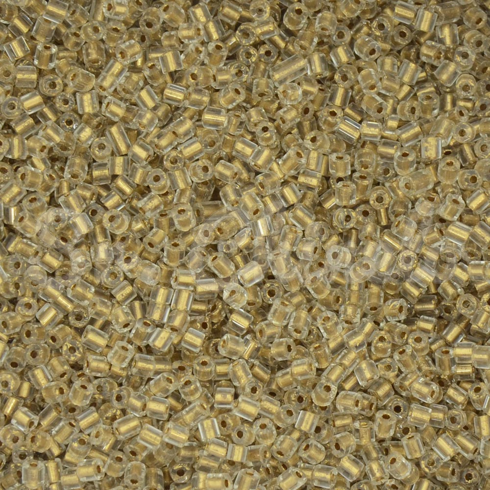 Vidrilho Jablonex, 2x9/0, Cristal e Dourado Lined