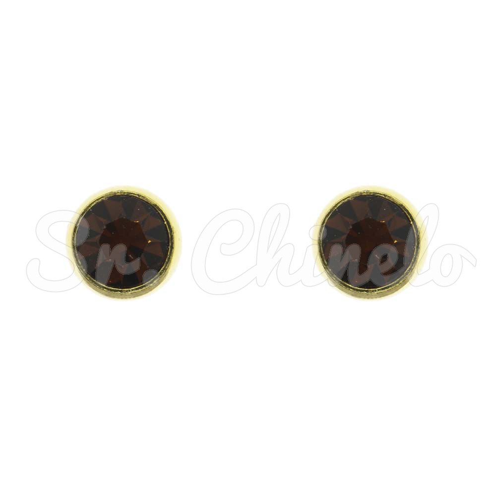 Piercing de Rebite, Ponto de Luz SS34, Ouro, Smoked Topaz