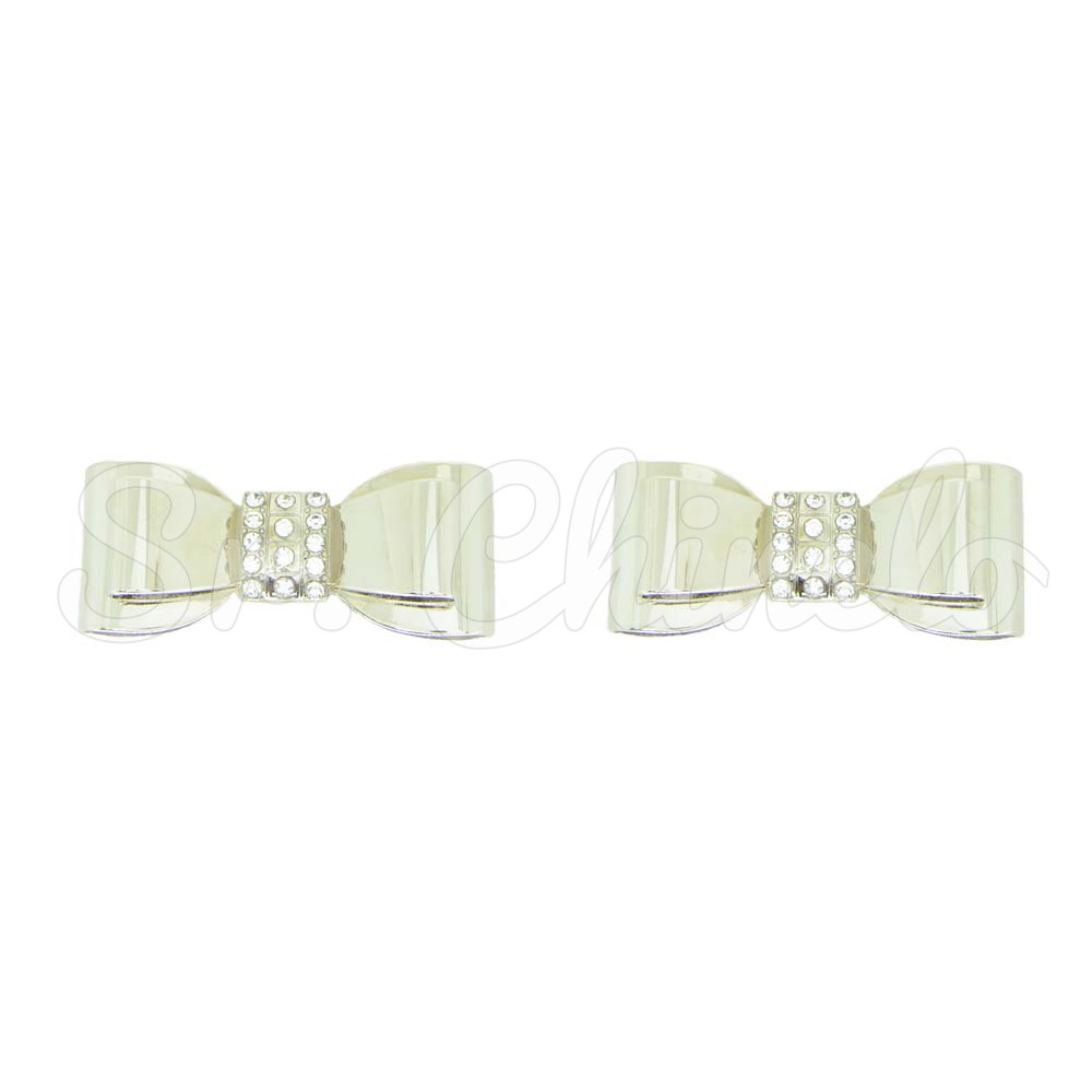 Piercing de Garra, Laço Metal, Prata, Cristal