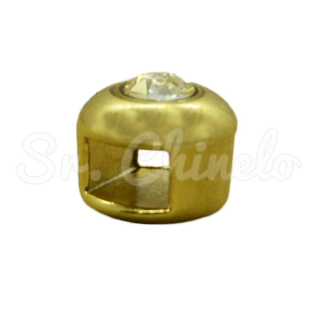 Passante, Redondo, Ouro e Strass Cristal