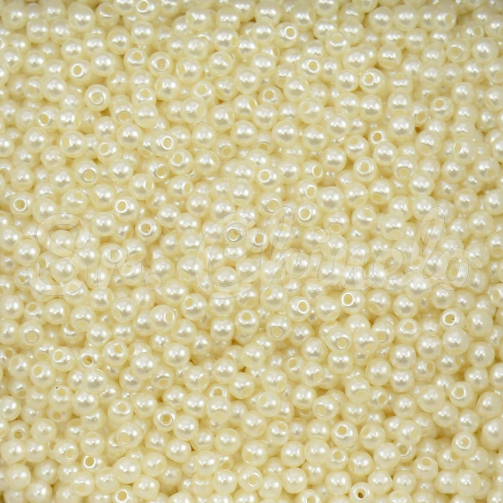 Pérola ABS, 03mm, Creme