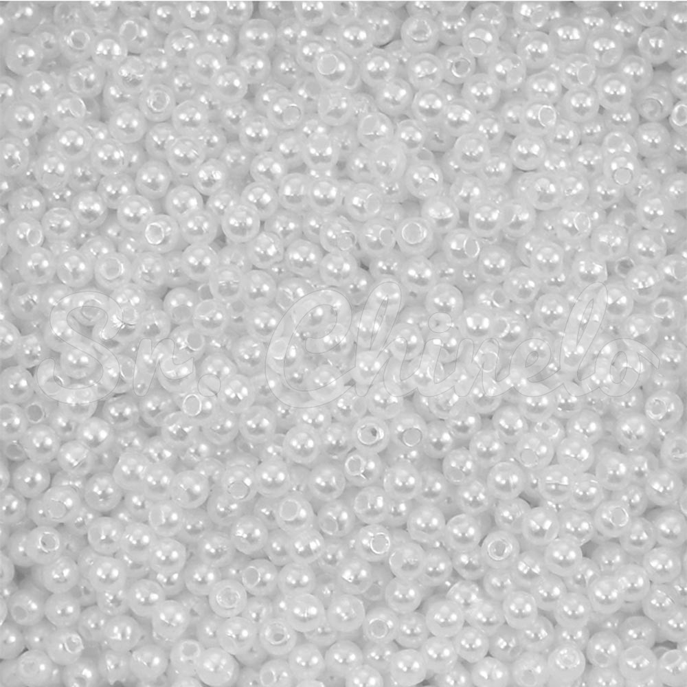 Pérola ABS, 03mm, Branco