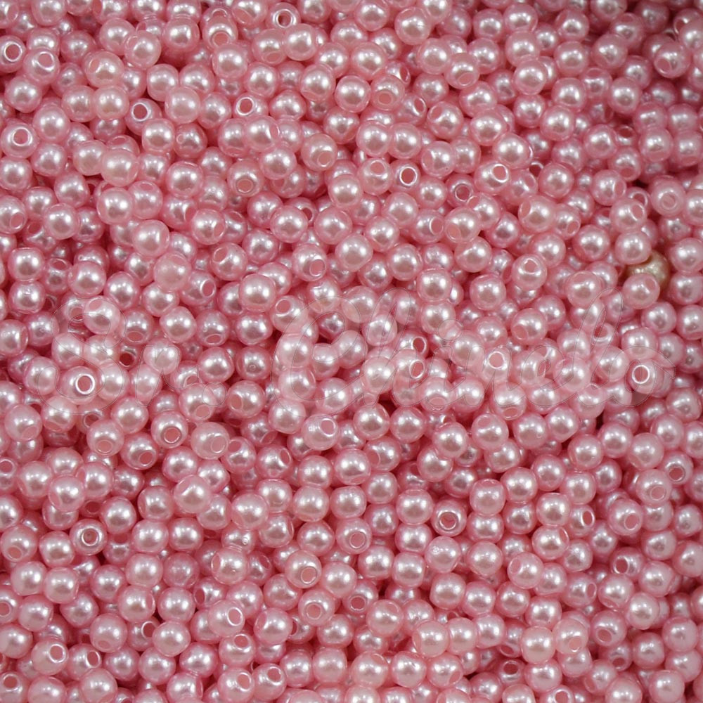 Pérola ABS, 03mm, Rosa Envelhecido 