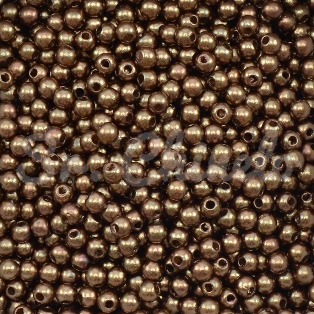 Pérola ABS, 04mm, Marrom Escuro
