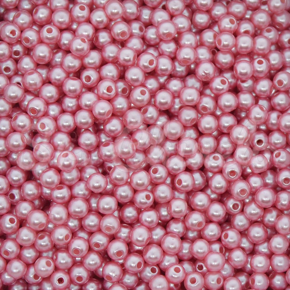 Pérola ABS, 04mm, Rosa Envelhecido