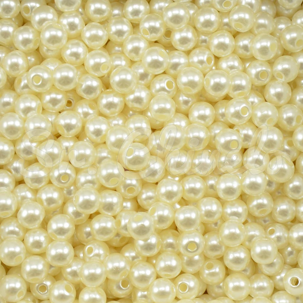Pérola ABS, 05mm, Creme