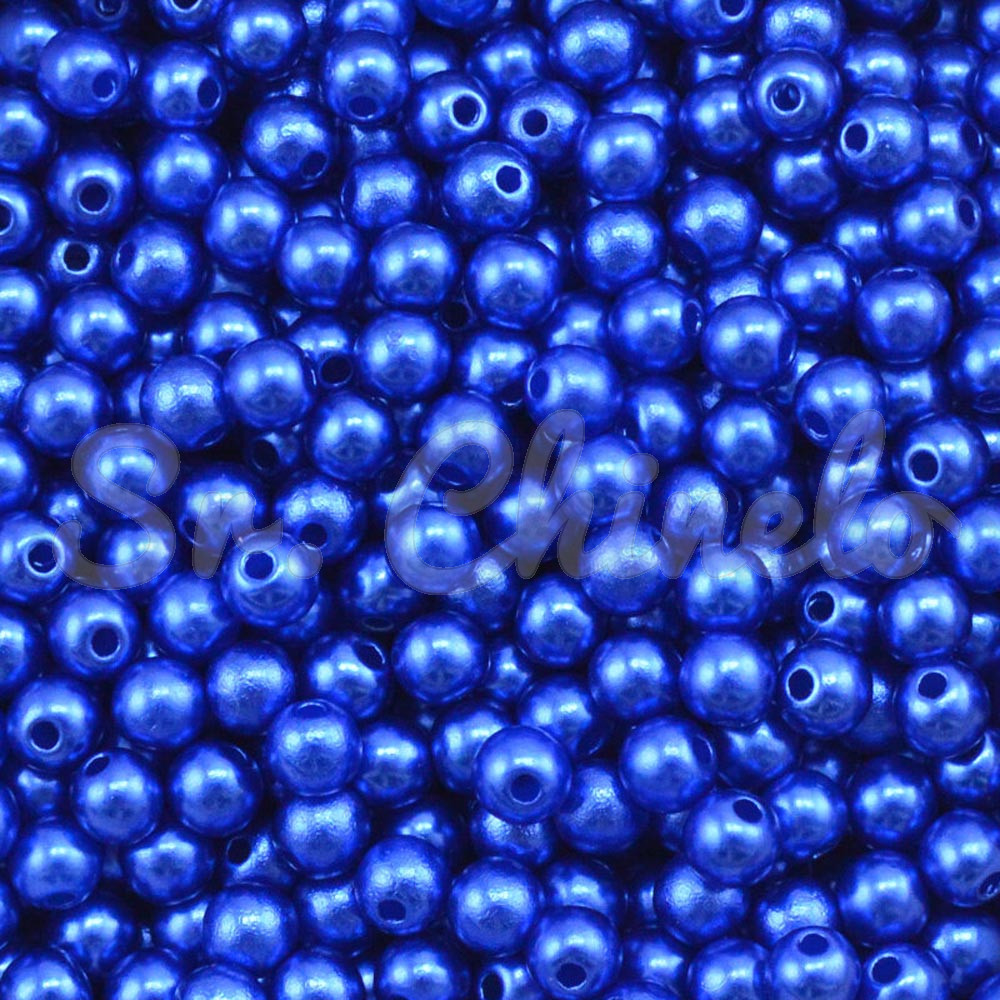 Pérola ABS, 05mm, Azul Royal