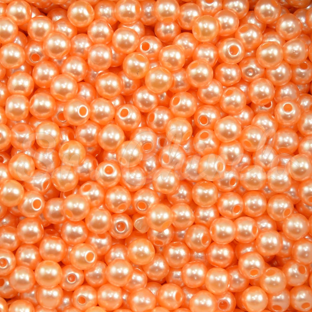 Pérola ABS, 05mm, Laranja