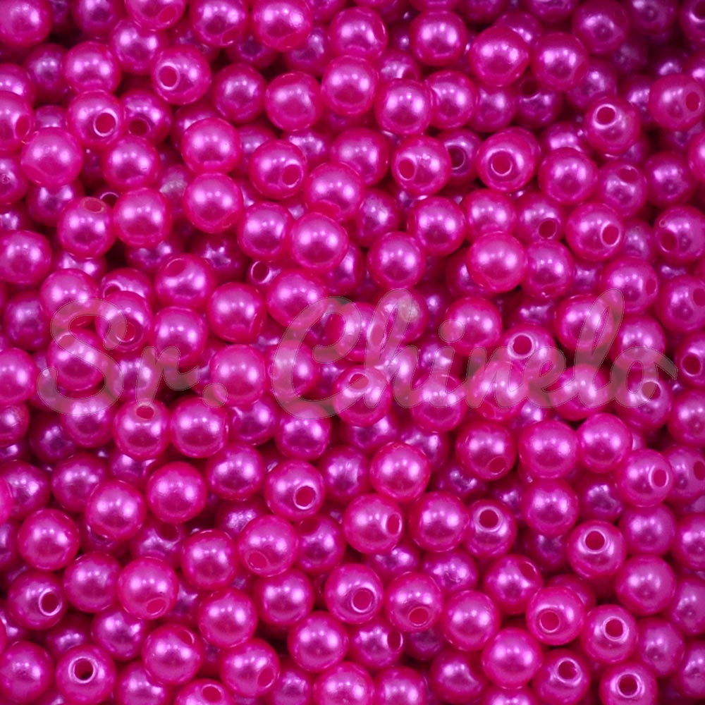 Pérola ABS, 05mm, Rosa Pink