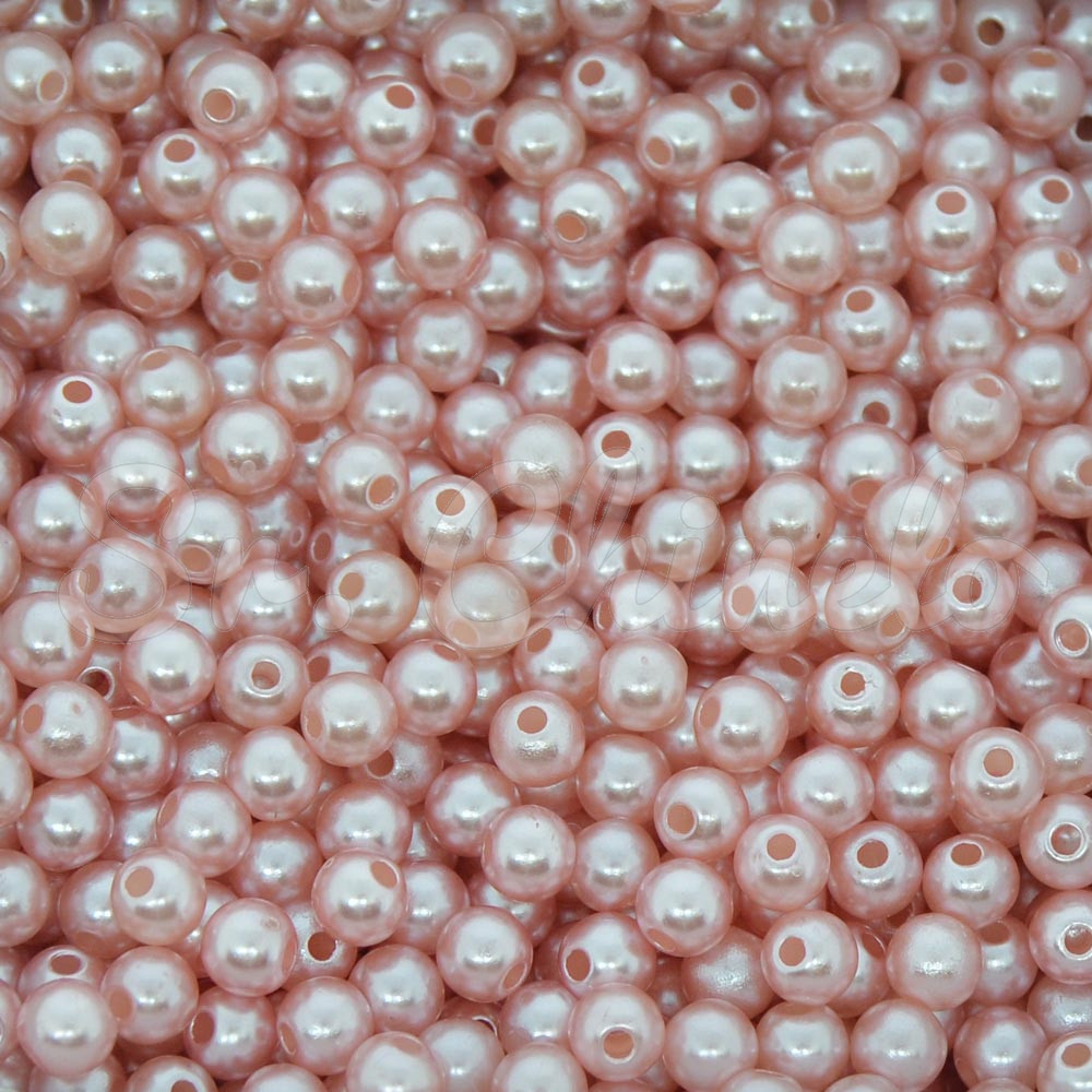 Pérola ABS, 05mm, Rosa Envelhecido