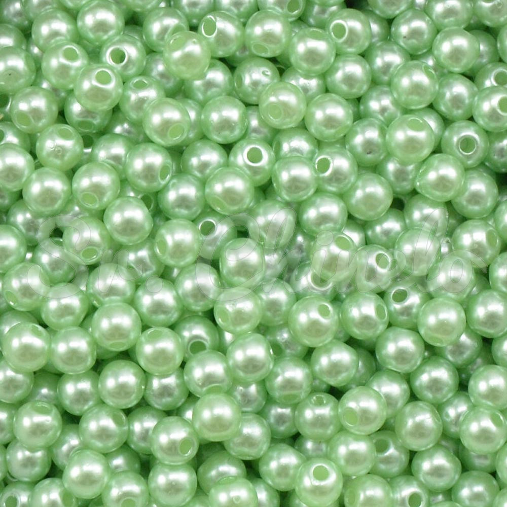 Pérola ABS, 05mm, Verde Pastel