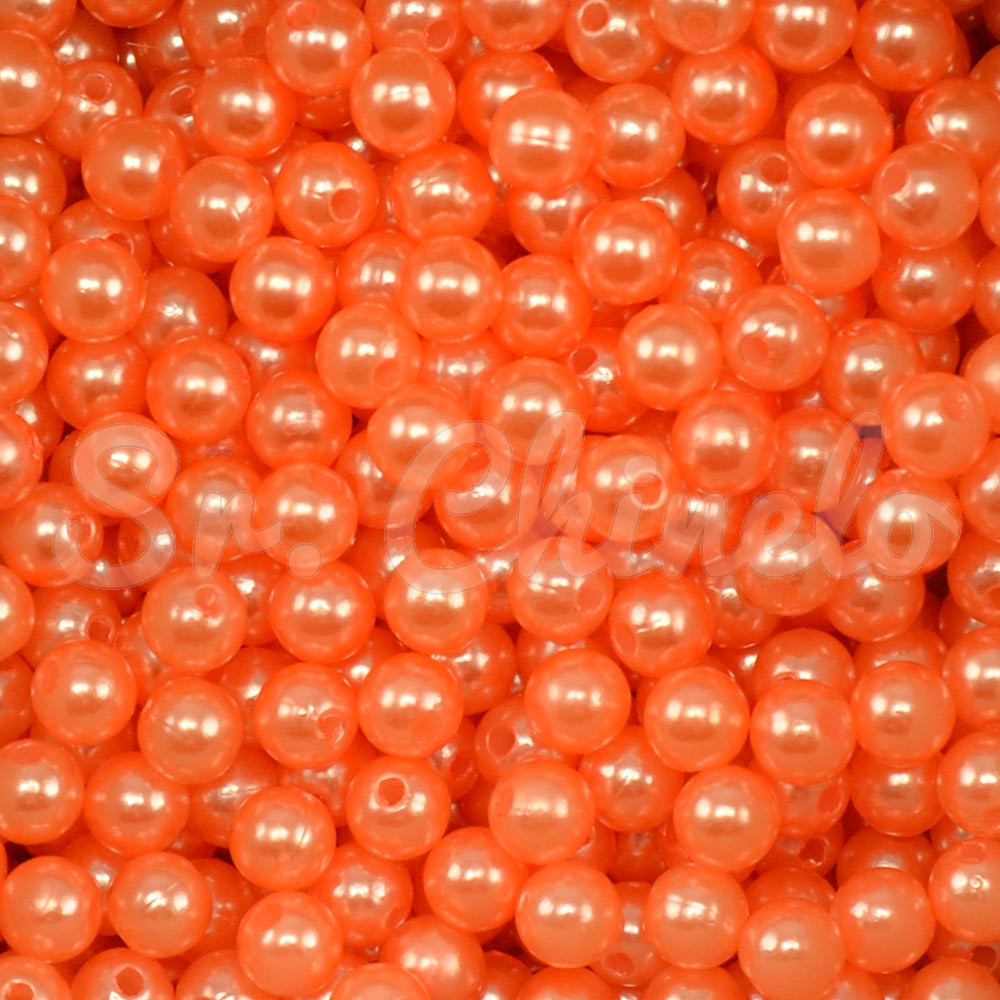Pérola ABS, 06mm, Laranja
