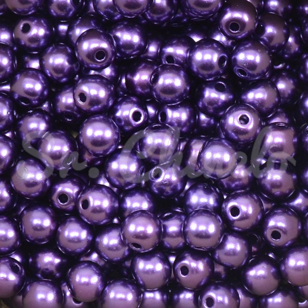 Pérola ABS, 08mm, Roxo
