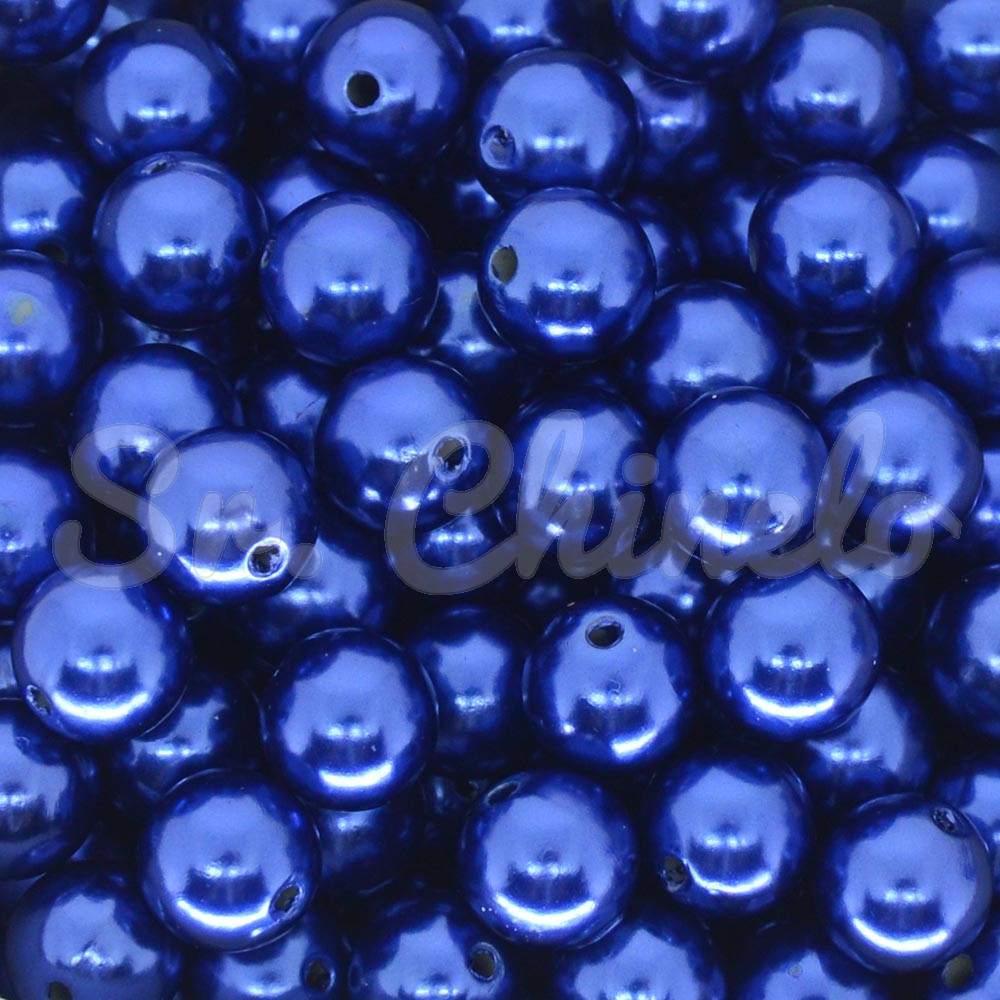 Pérola ABS, 10mm, Azul Royal