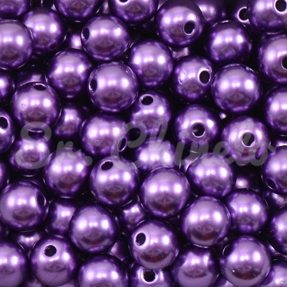 Pérola ABS, 10mm, Roxo