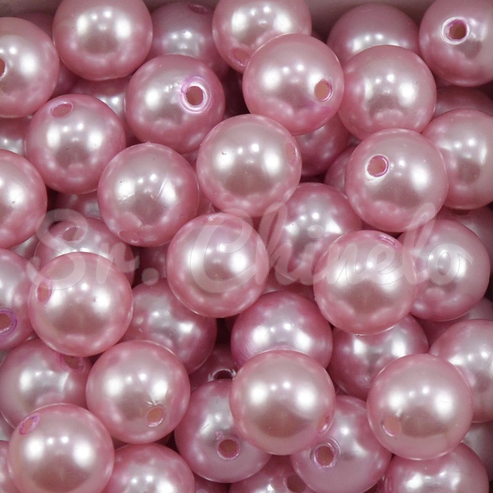 Pérola ABS, 12mm, Rosa Envelhecido