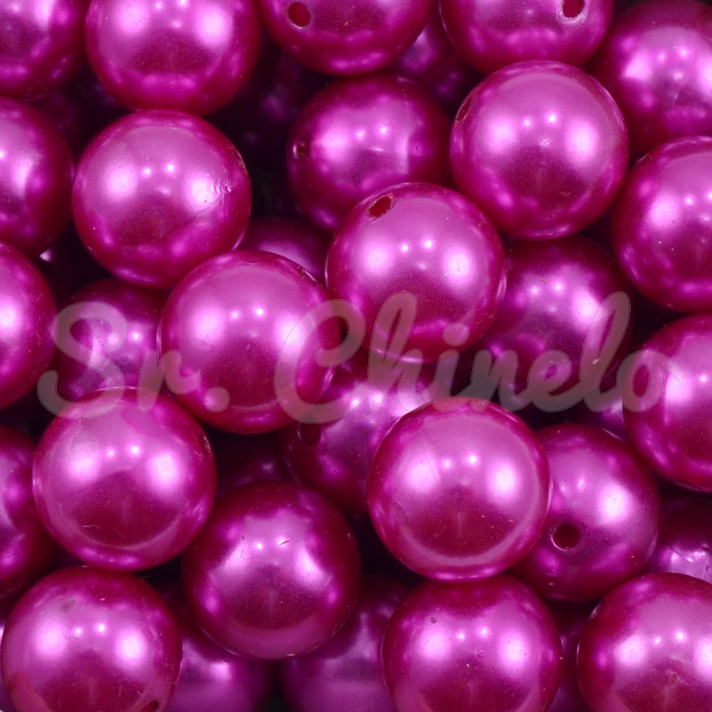 Pérola ABS, 14mm, Rosa Pink