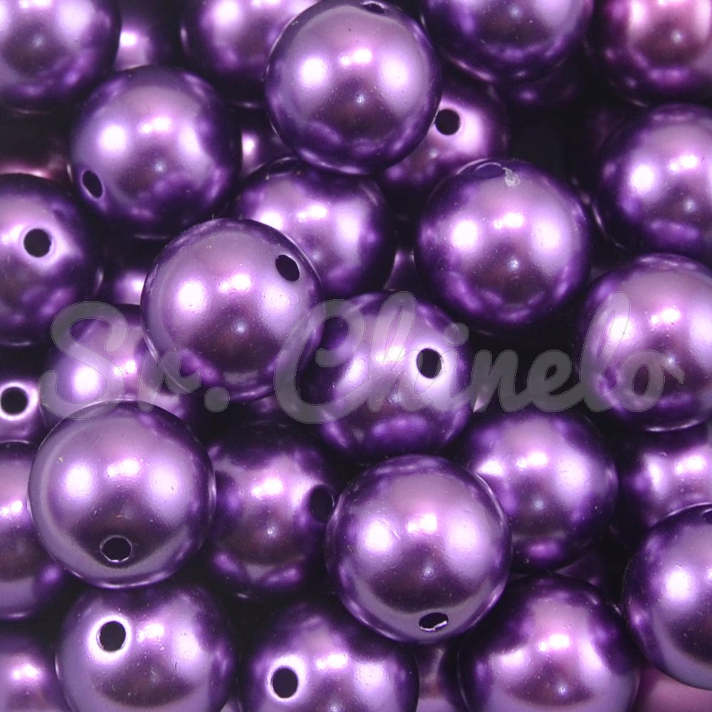 Pérola ABS, 14mm, Roxo