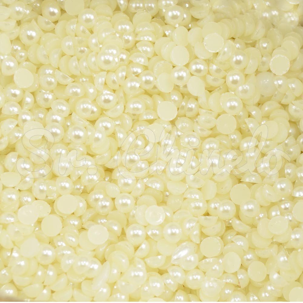 Meia Pérola ABS, 04mm, Creme 